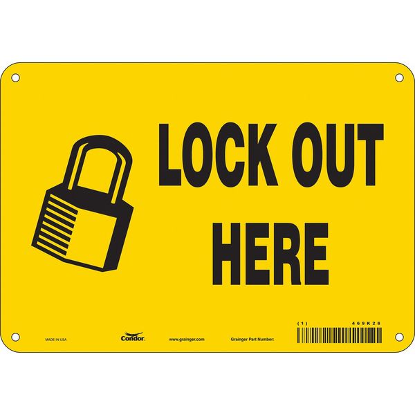 Safety Sign, 7 in Height, 10 in Width, Aluminum, Vertical Rectangle, English, 469K28