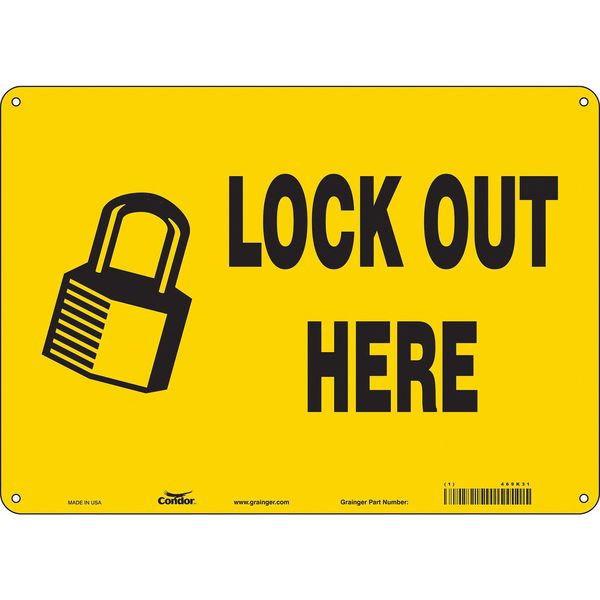 Safety Sign, 10 in Height, 14 in Width, Polyethylene, Horizontal Rectangle, English, 469K31