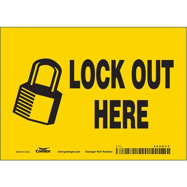 Safety Sign, 5 in Height, 7 in Width, Vinyl, Horizontal Rectangle, English, 469K33