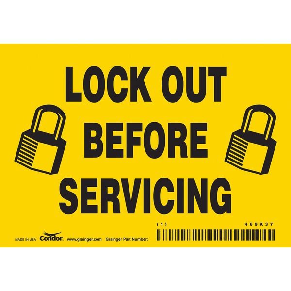 Safety Sign, 3 1/2 in Height, 5 in Width, Vinyl, Horizontal Rectangle, English, 469K37