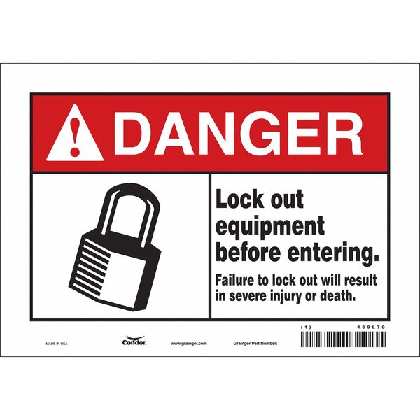 Safety Sign, 7 in Height, 10 in Width, Vinyl, Vertical Rectangle, English, 469L79