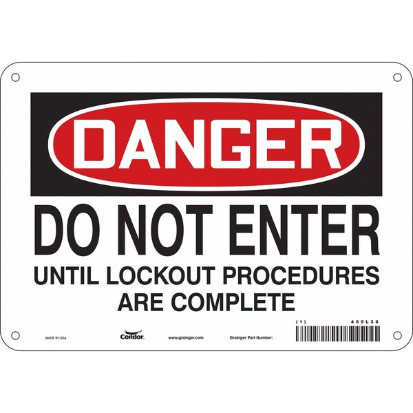 Safety Sign, 7 in Height, 10 in Width, Aluminum, Vertical Rectangle, English, 469L30