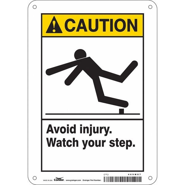 Safety Sign, 10 in Height, 7 in Width, Aluminum, Horizontal Rectangle, English, 469M87