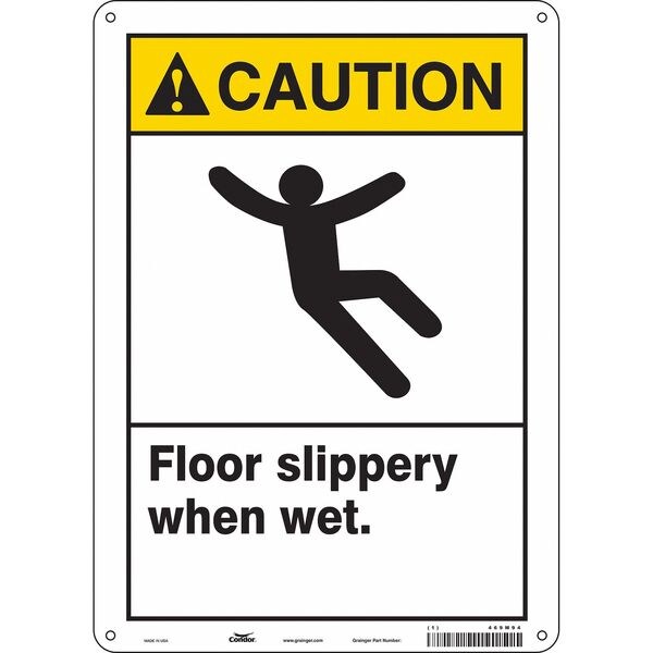 Safety Sign, 14 in Height, 10 in Width, Aluminum, Vertical Rectangle, English, 469M94