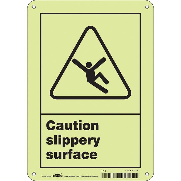 Safety Sign, 10 in Height, 7 in Width, Polyethylene, Horizontal Rectangle, English, 469M72