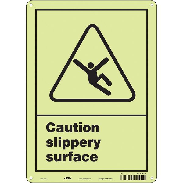 Safety Sign, 14 in Height, 10 in Width, Polyethylene, Vertical Rectangle, English, 469M73