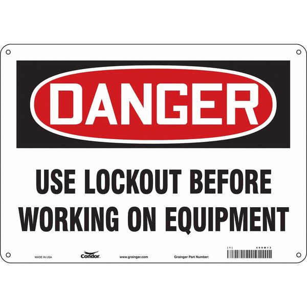 Safety Sign, 10 in Height, 14 in Width, Aluminum, Horizontal Rectangle, English, 469M13