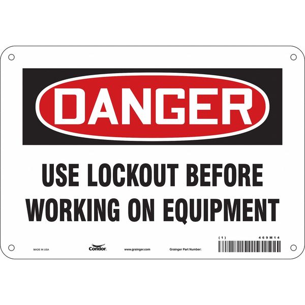 Safety Sign, 7 in Height, 10 in Width, Polyethylene, Vertical Rectangle, English, 469M14