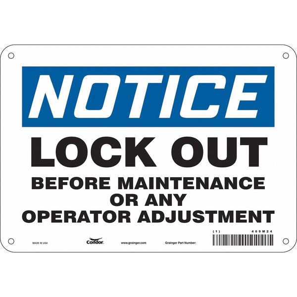 Safety Sign, 7 in Height, 10 in Width, Aluminum, Vertical Rectangle, English, 469M24
