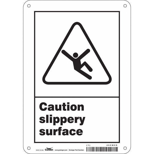 Safety Sign, 10 in Height, 7 in Width, Aluminum, Horizontal Rectangle, English, 469M68