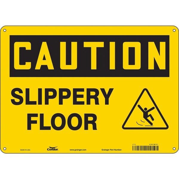 Safety Sign, 10 in Height, 14 in Width, Aluminum, Horizontal Rectangle, English, 469N81
