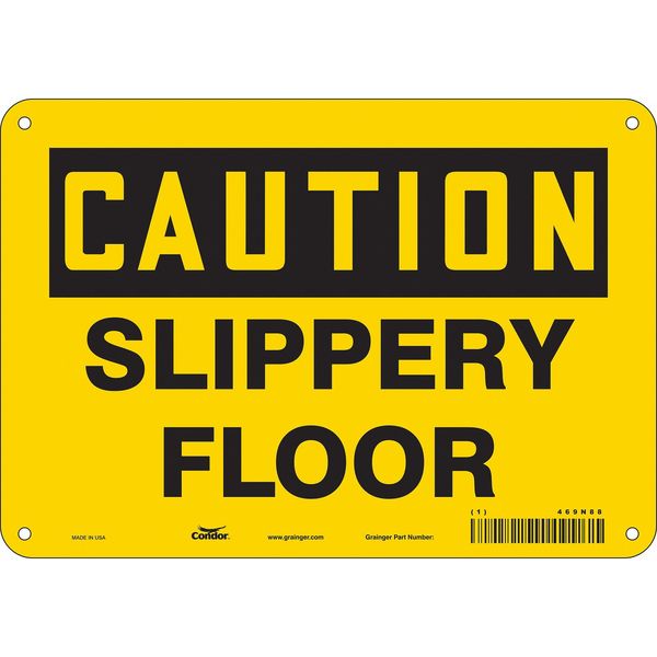 Safety Sign, 7 in Height, 10 in Width, Aluminum, Vertical Rectangle, English, 469N88