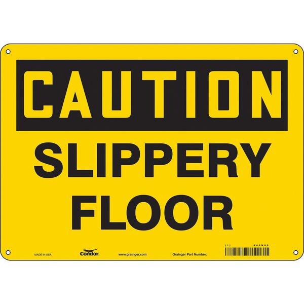 Safety Sign, 10 in Height, 14 in Width, Aluminum, Horizontal Rectangle, English, 469N89