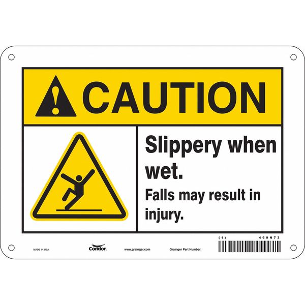 Safety Sign, 7 in Height, 10 in Width, Aluminum, Vertical Rectangle, English, 469N73