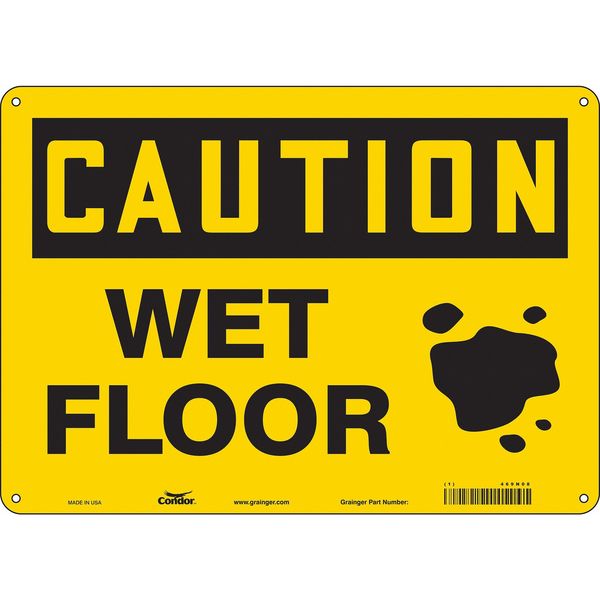 Safety Sign, 10 in Height, 14 in Width, Aluminum, Horizontal Rectangle, English, 469N08