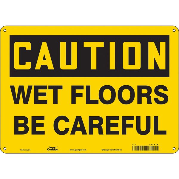 Safety Sign, 10 in Height, 14 in Width, Aluminum, Horizontal Rectangle, English, 469N14