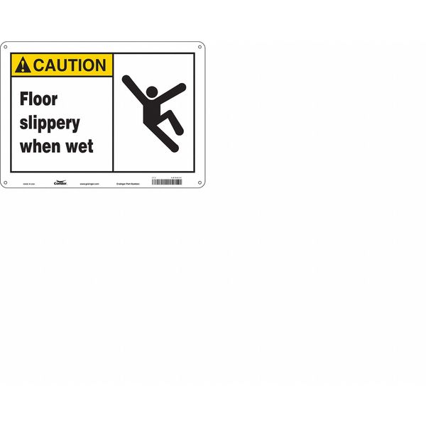 Safety Sign, 10 in Height, 14 in Width, Aluminum, Horizontal Rectangle, English, 469N54