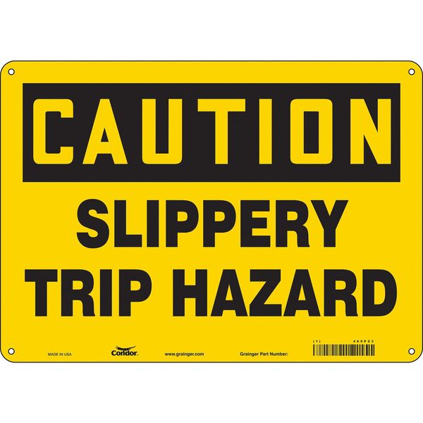 Safety Sign, 10 in Height, 14 in Width, Aluminum, Horizontal Rectangle, English, 469P23
