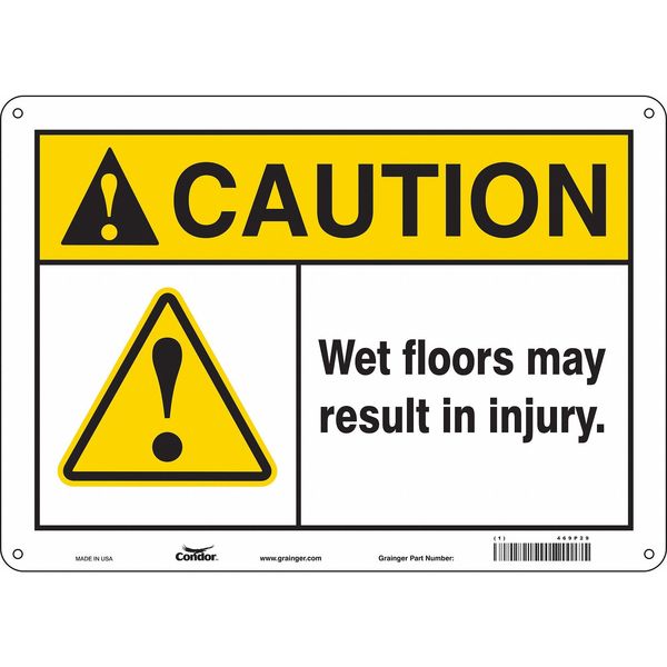 Safety Sign, 10 in Height, 14 in Width, Aluminum, Horizontal Rectangle, English, 469P29
