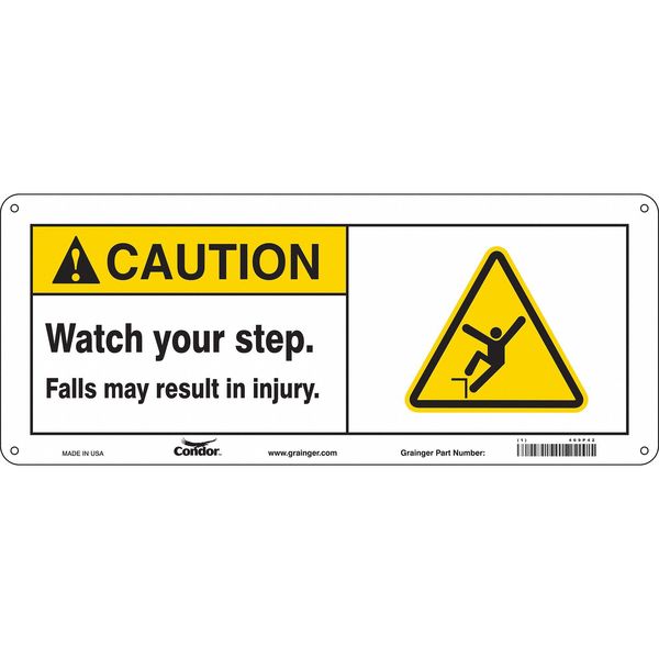Safety Sign, 7 in H, 17 in W, Aluminum, Vertical Rectangle, English, 469P42