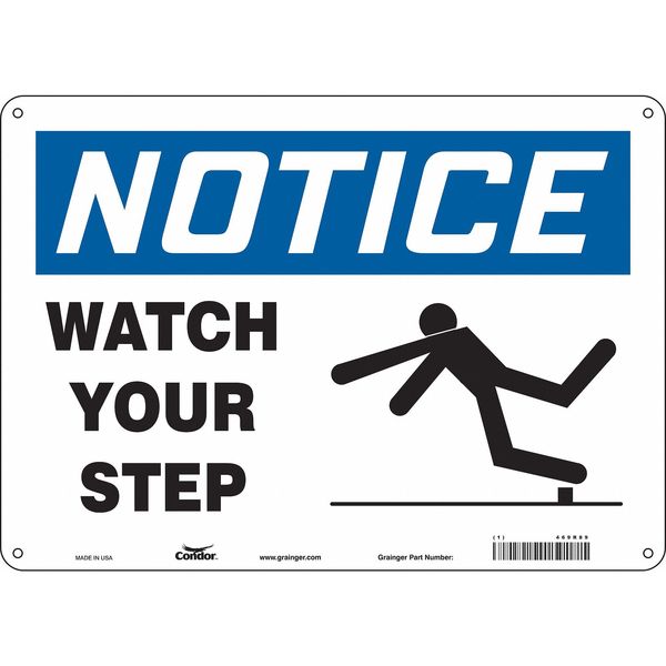 Safety Sign, 10 in Height, 14 in Width, Aluminum, Horizontal Rectangle, English, 469R89
