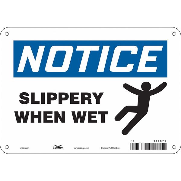 Safety Sign, 7 in Height, 10 in Width, Aluminum, Vertical Rectangle, English, 469R76