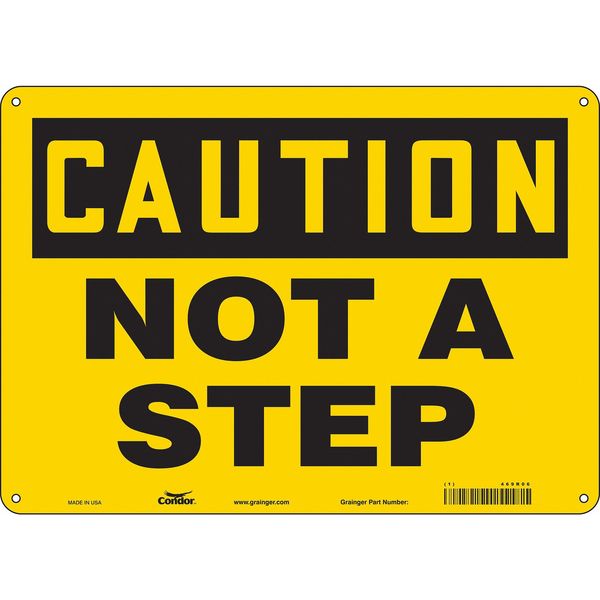 Safety Sign, 10 in Height, 14 in Width, Aluminum, Horizontal Rectangle, English, 469R06