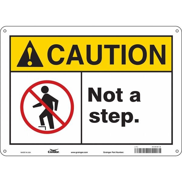 Safety Sign, 10 in Height, 14 in Width, Aluminum, Horizontal Rectangle, English, 469R12