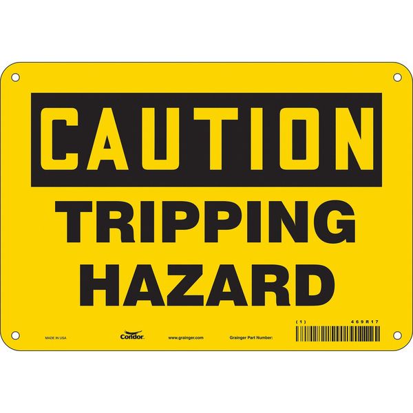 Safety Sign, 7 in Height, 10 in Width, Aluminum, Vertical Rectangle, English, 469R17