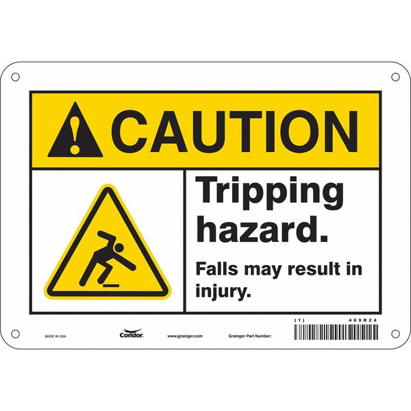 Safety Sign, 7 in Height, 10 in Width, Aluminum, Vertical Rectangle, English, 469R24