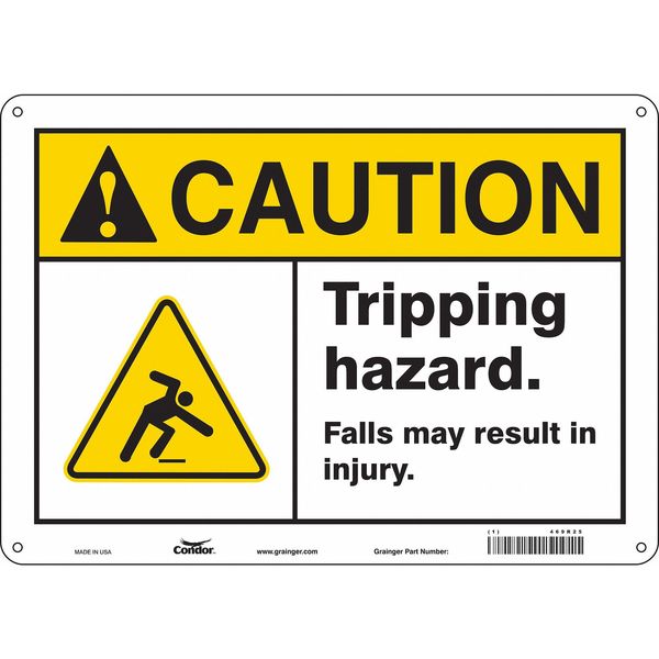 Safety Sign, 10 in Height, 14 in Width, Aluminum, Horizontal Rectangle, English, 469R25