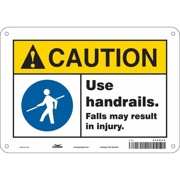 Safety Sign, 7 in Height, 10 in Width, Polyethylene, Vertical Rectangle, English, 469R48