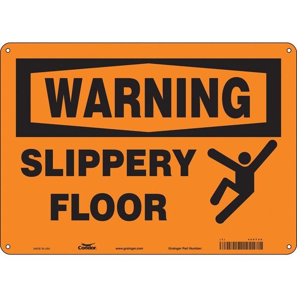 Safety Sign, 10 in Height, 14 in Width, Aluminum, Horizontal Rectangle, English, 469T26
