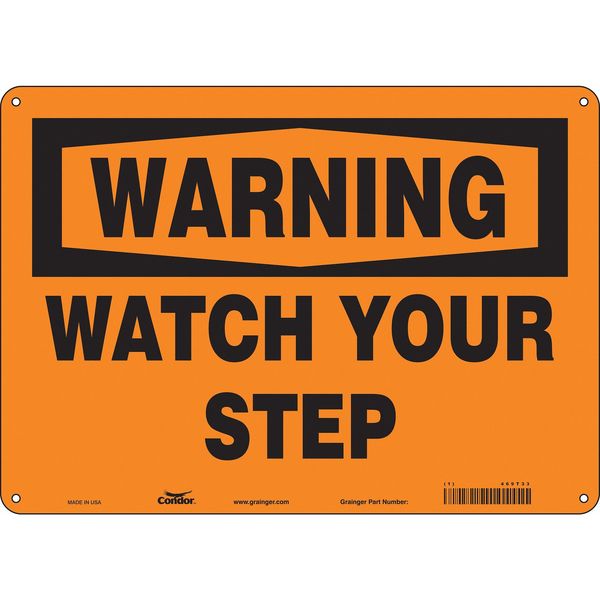 Safety Sign, 10 in Height, 14 in Width, Aluminum, Horizontal Rectangle, English, 469T33