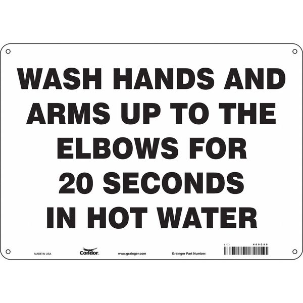Safety Sign, 10 in Height, 14 in Width, Aluminum, Horizontal Rectangle, English, 469C89