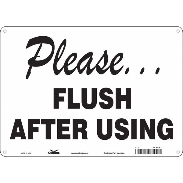 Safety Sign, 10 in Height, 14 in Width, Polyethylene, Horizontal Rectangle, English, 469C01