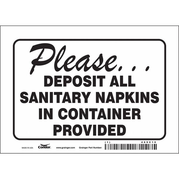 Safety Sign, 5 in Height, 7 in Width, Vinyl, Horizontal Rectangle, English, 469C10