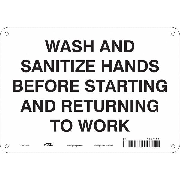 Safety Sign, 7 in Height, 10 in Width, Aluminum, Vertical Rectangle, English, 469C39