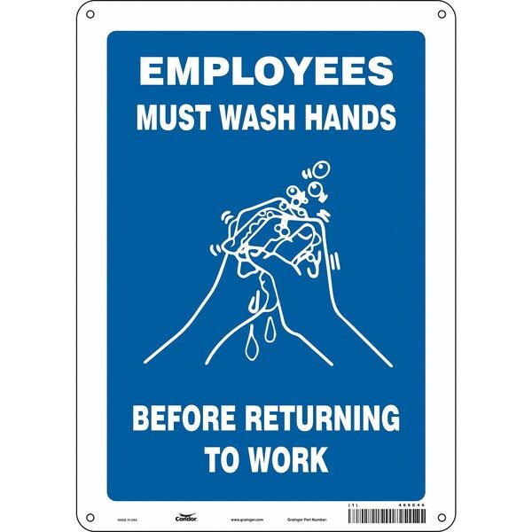 Safety Sign, 14 in Height, 10 in Width, Aluminum, Vertical Rectangle, English, 469C46