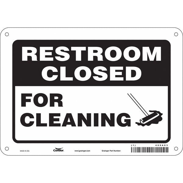 Safety Sign, 7 in Height, 10 in Width, Aluminum, Vertical Rectangle, English, 469A83