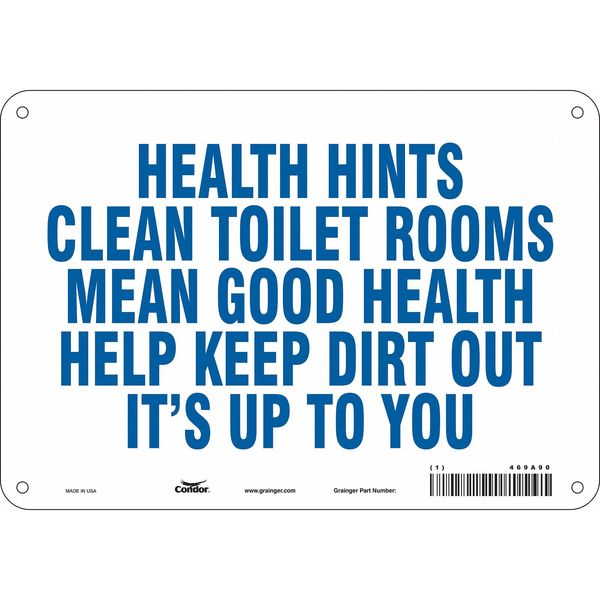 Safety Sign, 7 in Height, 10 in Width, Aluminum, Vertical Rectangle, English, 469A90