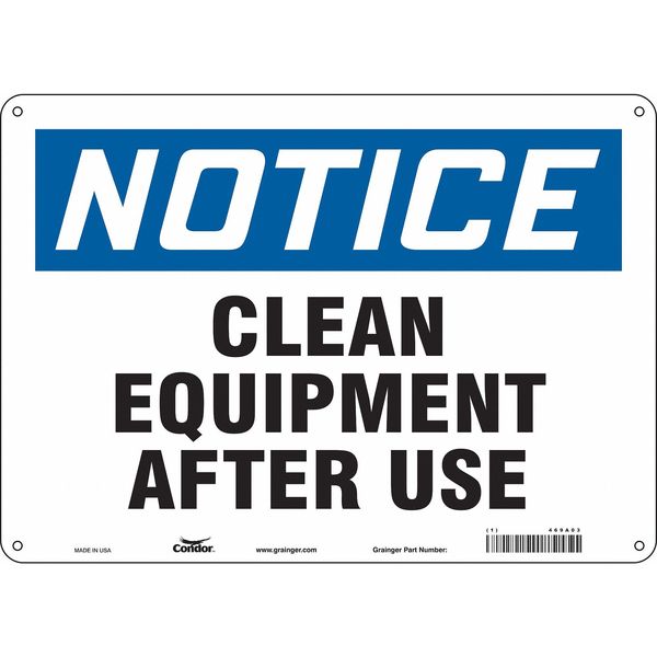 Safety Sign, 10 in Height, 14 in Width, Aluminum, Horizontal Rectangle, English, 469A03