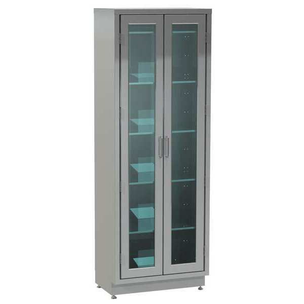 Stainless Steel Supply Storage Cabinet, 30 in W, 84 in H, Stationary