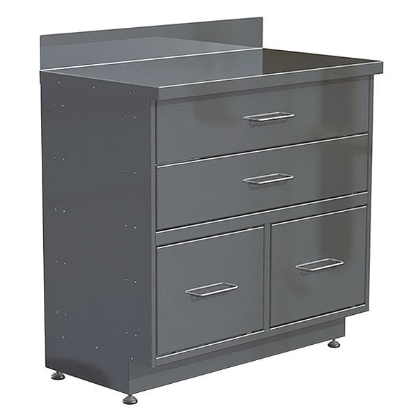 Stainless Steel Supply Storage Cabinet, 36 in W, 40 in H, Stationary