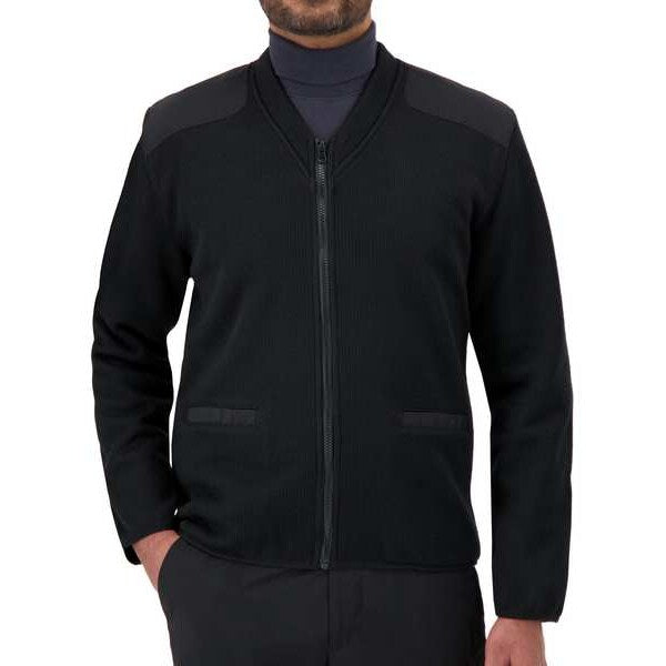 V-Neck Military Sweater, Black, M