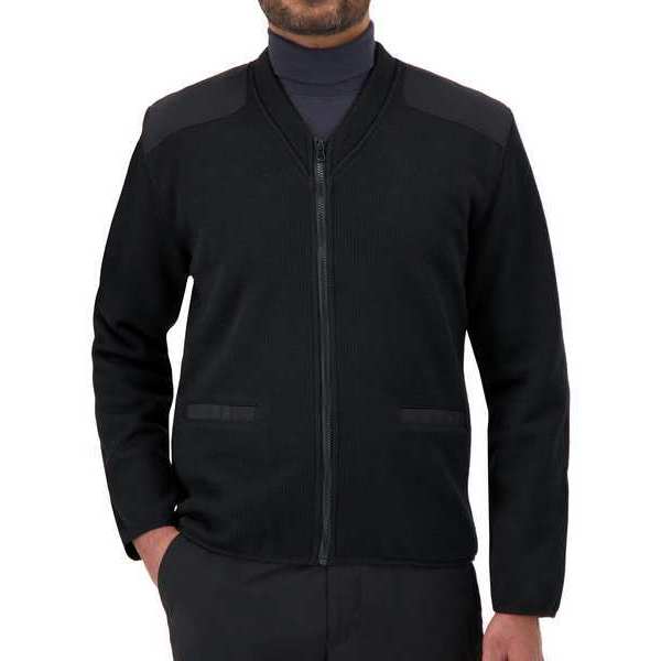 V-Neck Military Sweater, Black, XL