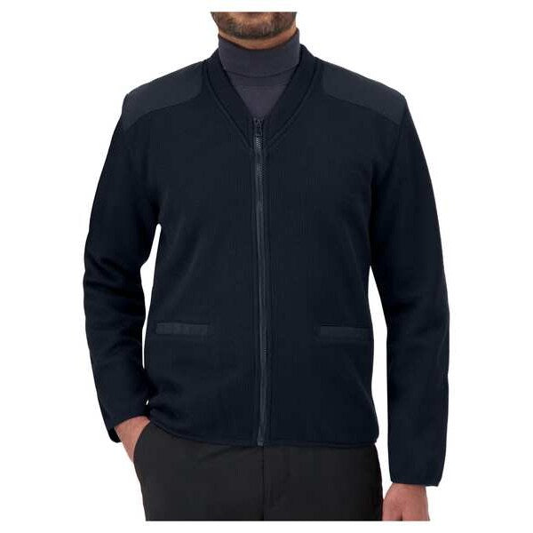V-Neck Military Sweater, Dark Navy, L