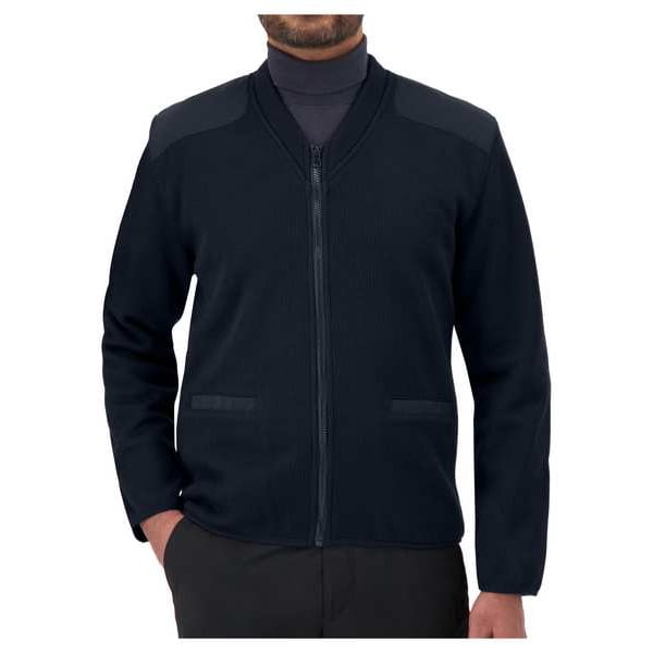 V-Neck Military Sweater, Dark Navy, 2XL