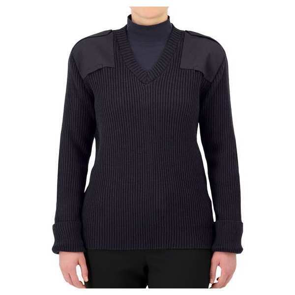 V-Neck Military Sweater, Dark Navy, XL