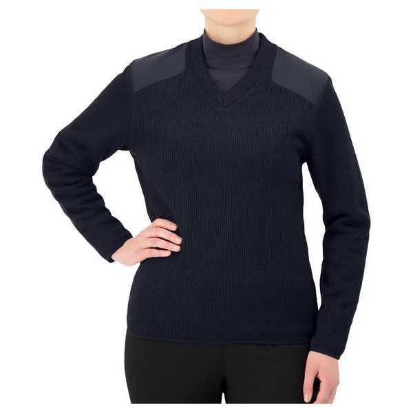 V-Neck Military Sweater, Dark Navy, M